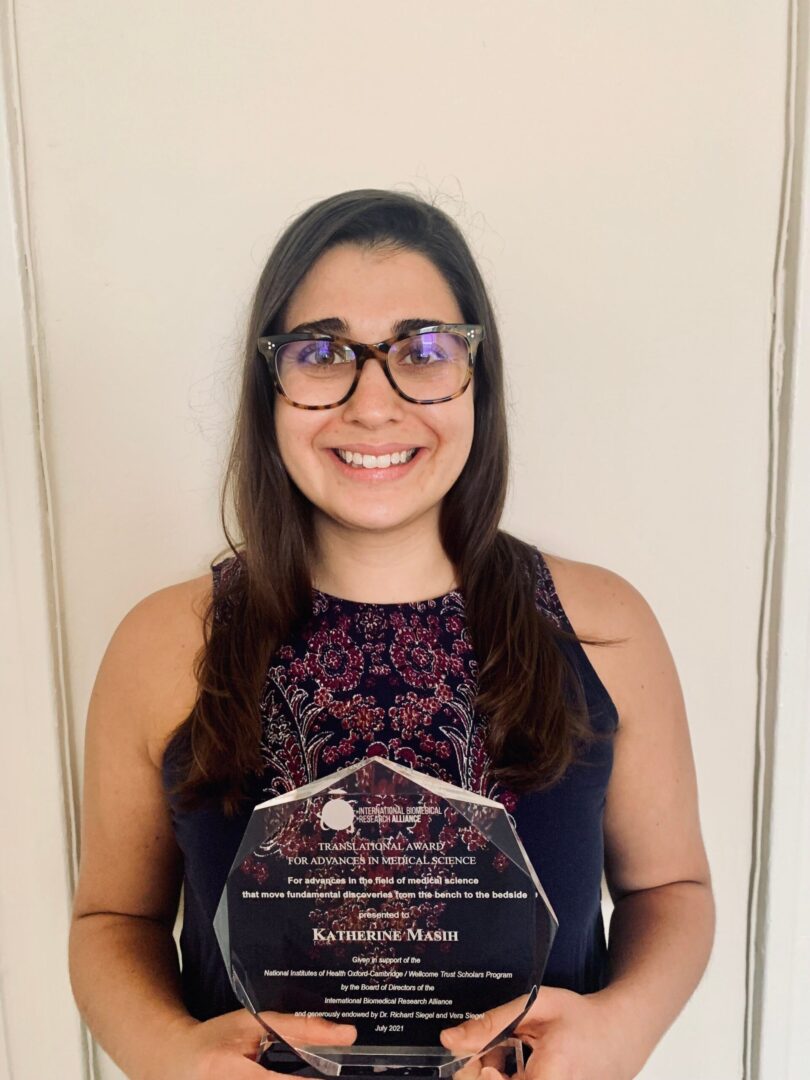 The 2021 Dr. Richard and Vera Siegel Translational Award Presented to Scholar Katherine Masih